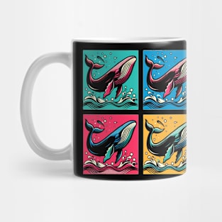 Vibrant Ocean Spectacle: Pop Art Whale Extravaganza Mug